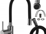 mitigeur de cuisine sur pied avec bec flexible extensible RUHHY