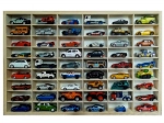 Étagère en bois pour petites voitures avec 54 compartiments
