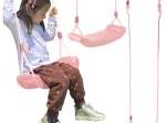 Balançoire pour enfants sur corde rose