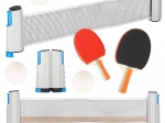 Set de tennis de table avec filet extensible et 2 raquettes
