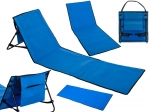 Tapis de plage pliable avec dossier et sac 2 en 1 bleu