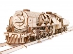 Puzzle mécanique en bois UGEARS V-Express locomotive à vapeur avec tender