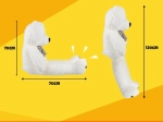 Ours en peluche Kruzzel XL 146 cm écru avec nœud