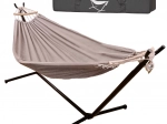 Hamac de jardin avec support et barre d’écartement en bois