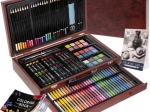 Set de peinture dans une mallette en bois avec tiroir, 148 pièces