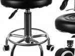 Tabouret de coiffeur pivotant à roulettes à hauteur réglable