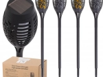Lampes torches solaires de jardin 12 LED, lot de 4 pièces