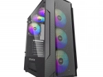 Boîtier PC Darkflash LEO noir avec panneau en verre et éclairage RGB