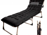 Lit de camp pliant 193 cm – noir