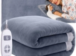 Couverture chauffante électrique 180 × 130 cm grise RUHHY