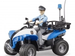 Bruder quad de police bleu avec figurine