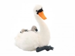 Cygne en peluche avec petits