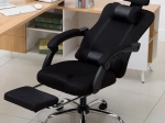 Fauteuil pivotant avec repose-pieds et appuie-tête – noir