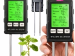 Mesureur de sol numérique 6-en-1 avec LCD – humidité, pH, température, lumière et fertilité
