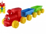 Train en plastique coloré avec wagons 60 cm