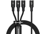 Câble de charge Baseus 3 en 1, 20W, noir, 1,5 m
