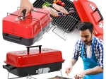 Barbecue à charbon de table pliable et portable avec couvercle