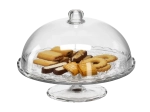 Plat à étages en verre avec cloche 29 cm