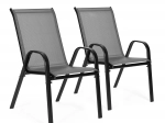 Ensemble de 2 chaises de jardin pour terrasse ou balcon gris MultiGarden