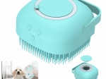 Brosse de bain en silicone pour chiens et chats avec distributeur