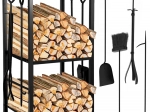 Support pour bois de chauffage avec accessoires