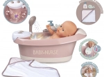 Smoby Baby Nurse Baignoire avec Bain à Remous, Douche et Lumière
