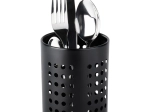 Égouttoir et porte-couverts Vilde en acier inoxydable noir