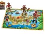 Figurines d’Indiens et de cow-boys avec carte 6 cm (plastique)