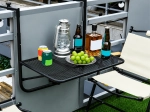 Table de balcon suspendue pliable à accrocher au garde-corps, réglable, charge max. 30 kg