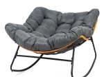 Fauteuil à bascule cocon XL gris avec repose-pieds