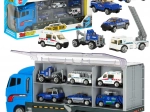 Camion de transport avec petites voitures de police