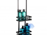 Étagère de douche suspendue en métal, noire 23 × 10,5 × 75 cm