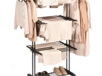 Étendoir à linge vertical en métal sur roulettes 125 × 170 cm – VILDE