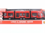 Tramway rouge à piles avec effets
