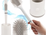 Brosse WC en silicone avec support mural RUHHY, blanche
