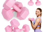 Ensemble d’haltères hexagonaux 2×5 kg, roses – ModernHome
