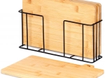 Planches à découper en bambou avec support 28 × 20 cm, lot de 4