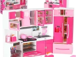 Cuisine en plastique pour poupées, 4 modules avec lumières LED et sons, 48 cm