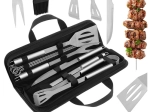 Set d’ustensiles de barbecue KAMINER en acier inoxydable, 9 pièces dans un étui rigide