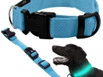 Collier lumineux LED pour chiens et chats, réglable, 59 cm – bleu