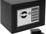 Coffre-fort électronique avec code et clé, noir, A5