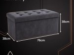 Pouf pliable avec coffre de rangement en velours RUHHY 76 × 38 × 38 cm