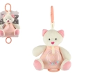 Ourson en peluche musical 18 cm rose