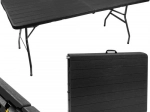 Table de jardin pliante valise 180 cm, noire