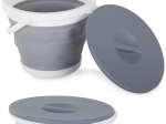 Seau pliable en silicone avec couvercle 5 l