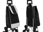 Chariot de courses ModernHome, noir, sac de 25l, 6 roues, cadre en métal