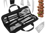 Ensemble d’ustensiles de barbecue Kaminer 9 pièces en acier inoxydable dans un étui