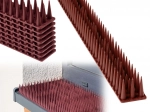 Pointes anti-oiseaux en plastique, marron, lattes modulaires 8 pcs