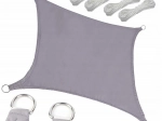 Voile d’ombrage rectangulaire 4 × 3 m, imperméable, gris