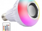 ampoule LED RGB colorée E27 avec haut-parleur Bluetooth et télécommande